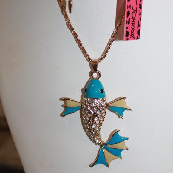 Betsey Johnson Jewelry Betsey Johnson Clear Crystal Koi With Blue